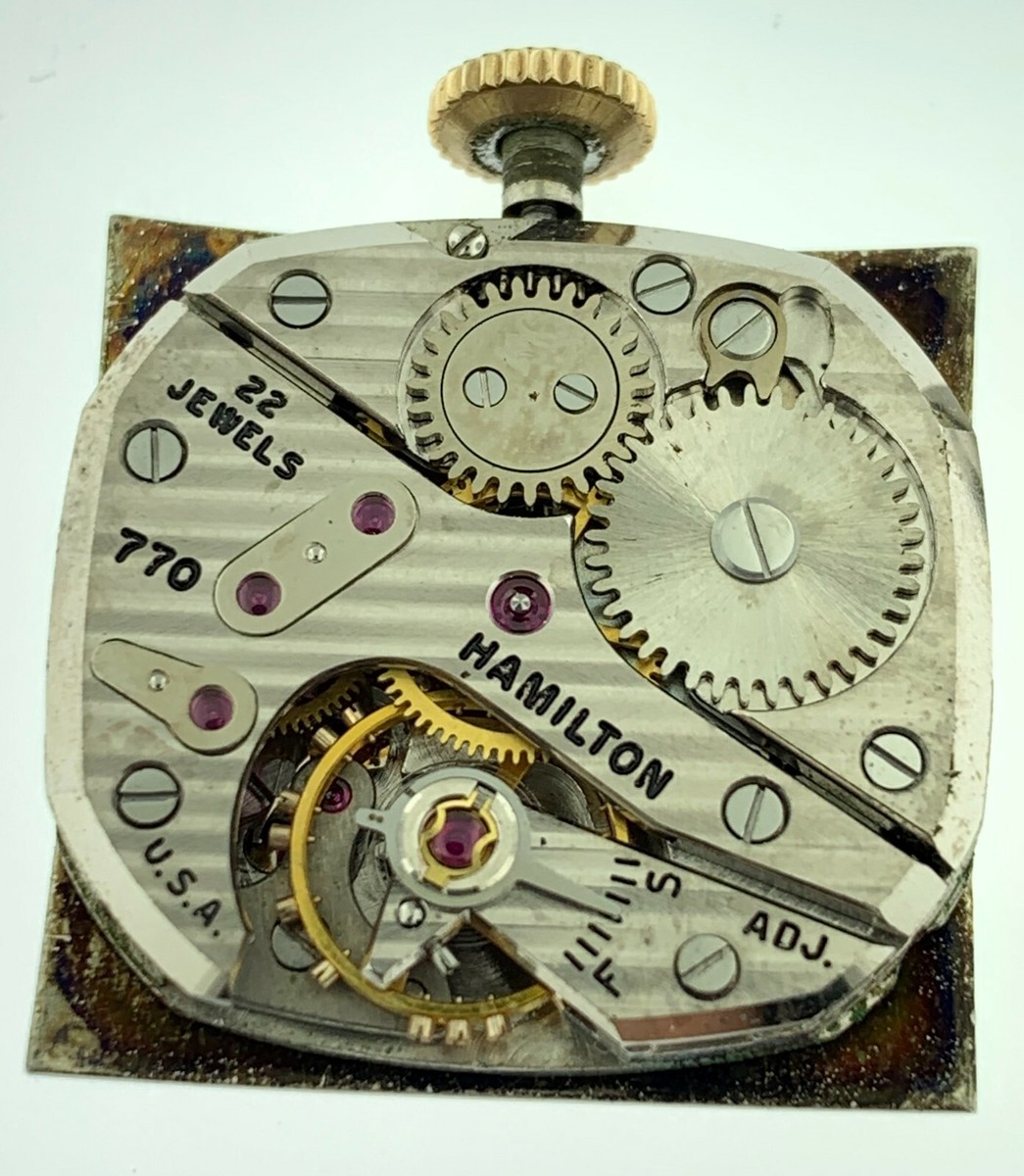 Vintage Hamilton Trent 22 Jewels Art Deco 1955 Manual Wind Men's