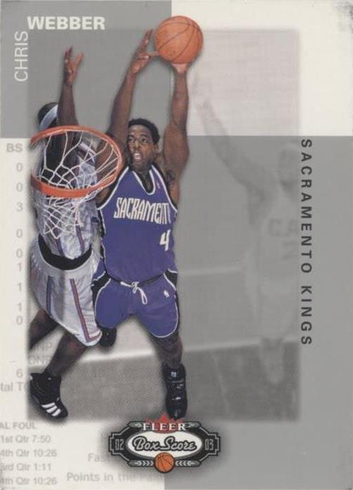 2002-03 Fleer Box Score - Chris Webber #111 - 1 of 2