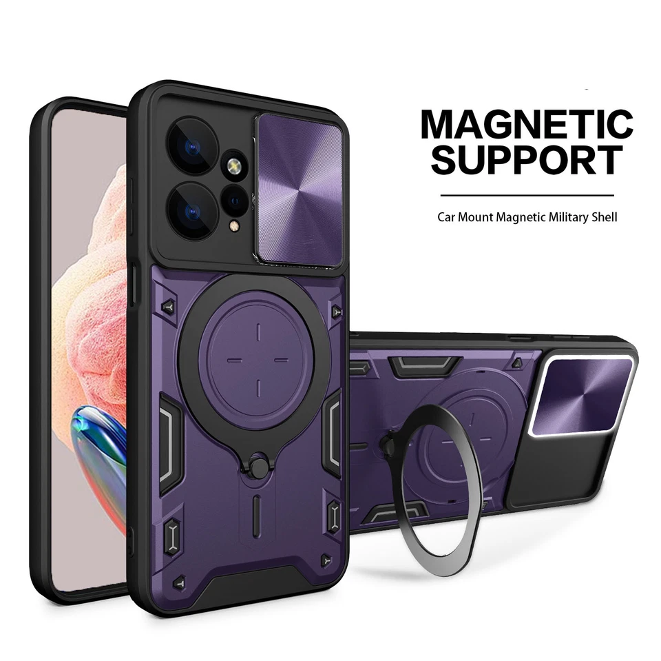 Funda Lente Deslizante Anillo Magnético para Xiaomi 13T Pro 12T Redmi Note 12 11S 10
