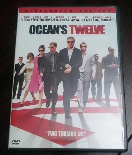 Oceans Twelve (DVD, 2005) Widescreen Brad Pitt, Matt Damon Used Fast Shipping