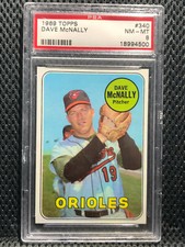 1969 TOPPS #340 DAVE MCNALLY PSA 8 NM-MT ORIOLES