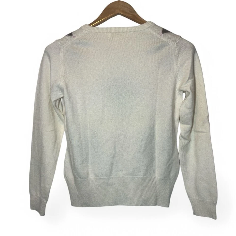 Suéter Peck & Peck Mujer M Diamante Argyle Cuello en V Manga Larga Cachemira Foto 2 de 4