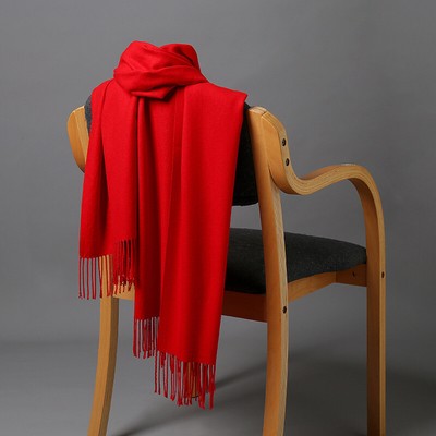Premium Camel Cashmere Shawl Wrap Blanket - Oversized Solid Wool Scotland Blend