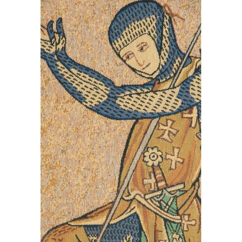 Croise Genoux Caballero de la Cruz Medieval Europeo Tejido Tapiz Colgante de Pared Foto 2 de 4