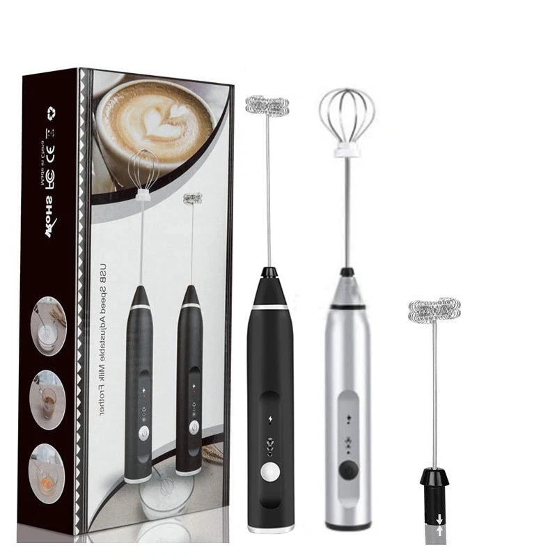 Milk Frother Electric Egg Beater USB Charging Mixer for Coffee Drink Portable