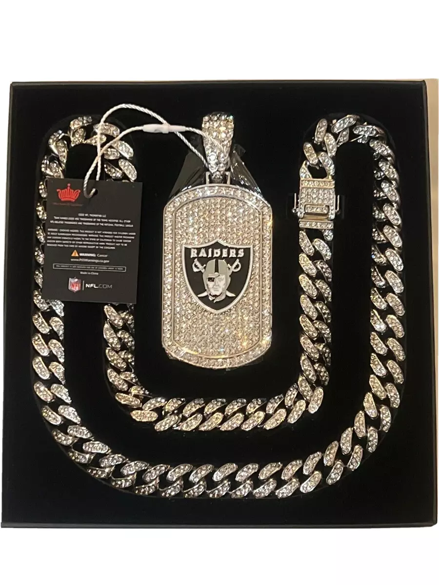 Las Vegas Raiders Bling Dog Tag Necklace