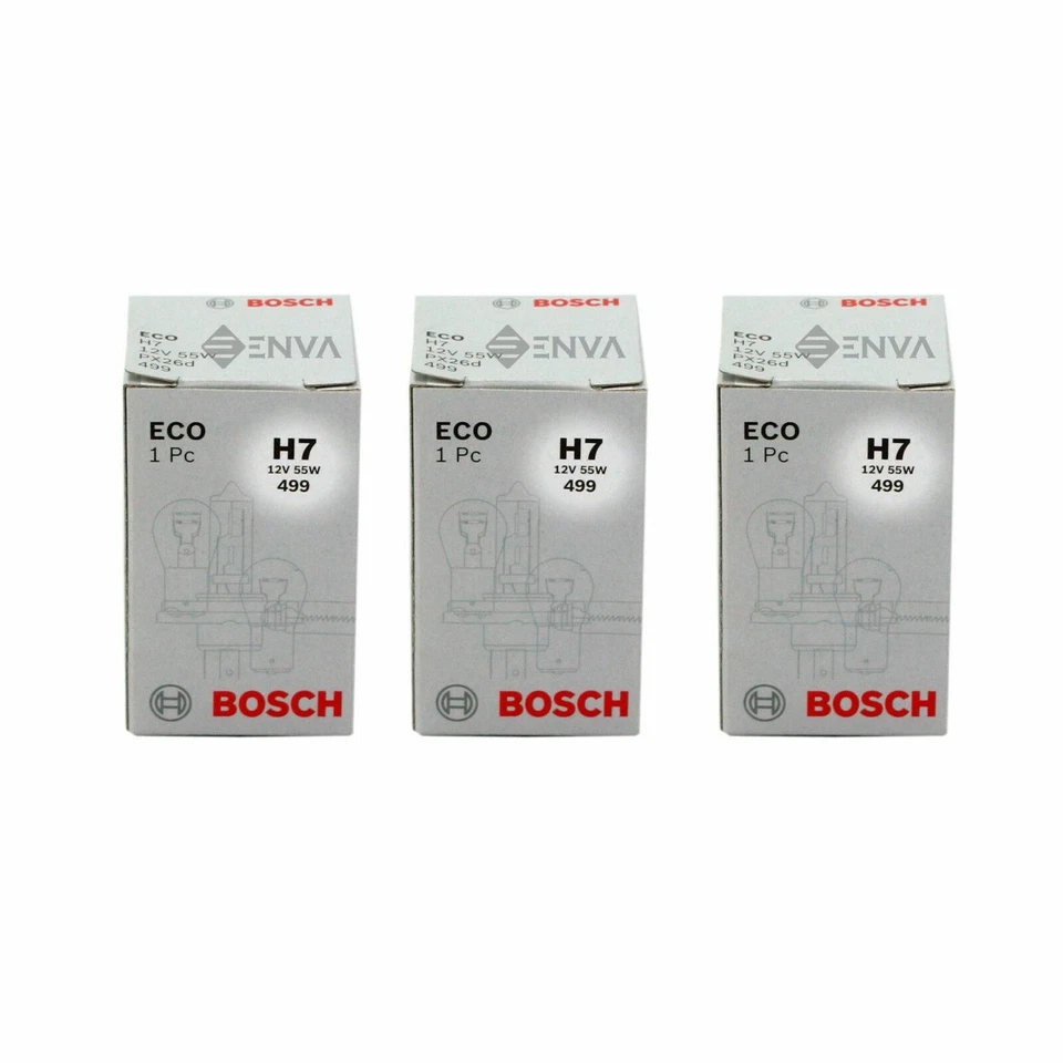 Geniune 3x Bosch Eco H7 12V 55W 499 Faros Foto 2 de 4