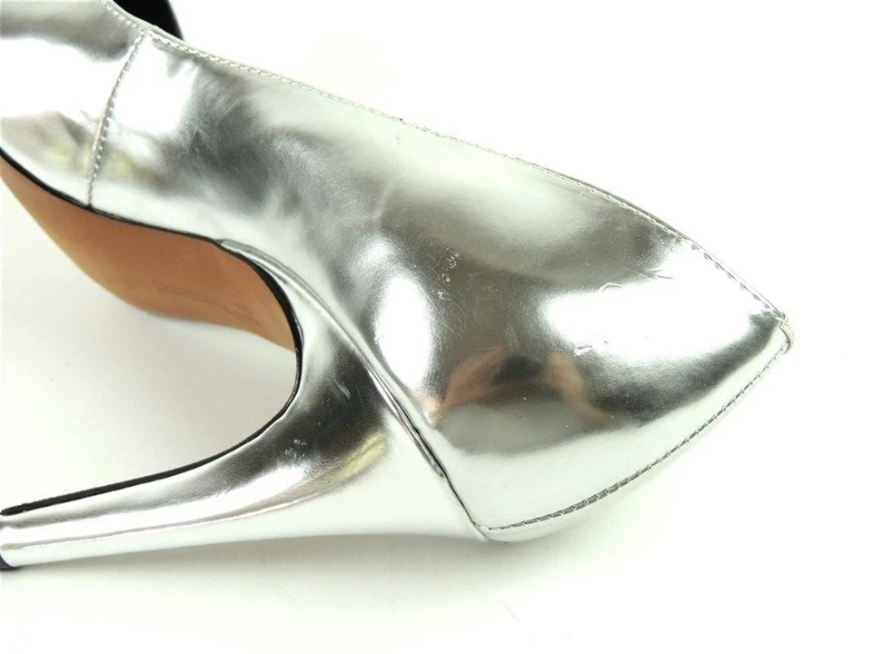 Luxury Rebel Women's Victoria Pumps Silver Leather Size 8.5 M - Image 3 of 4