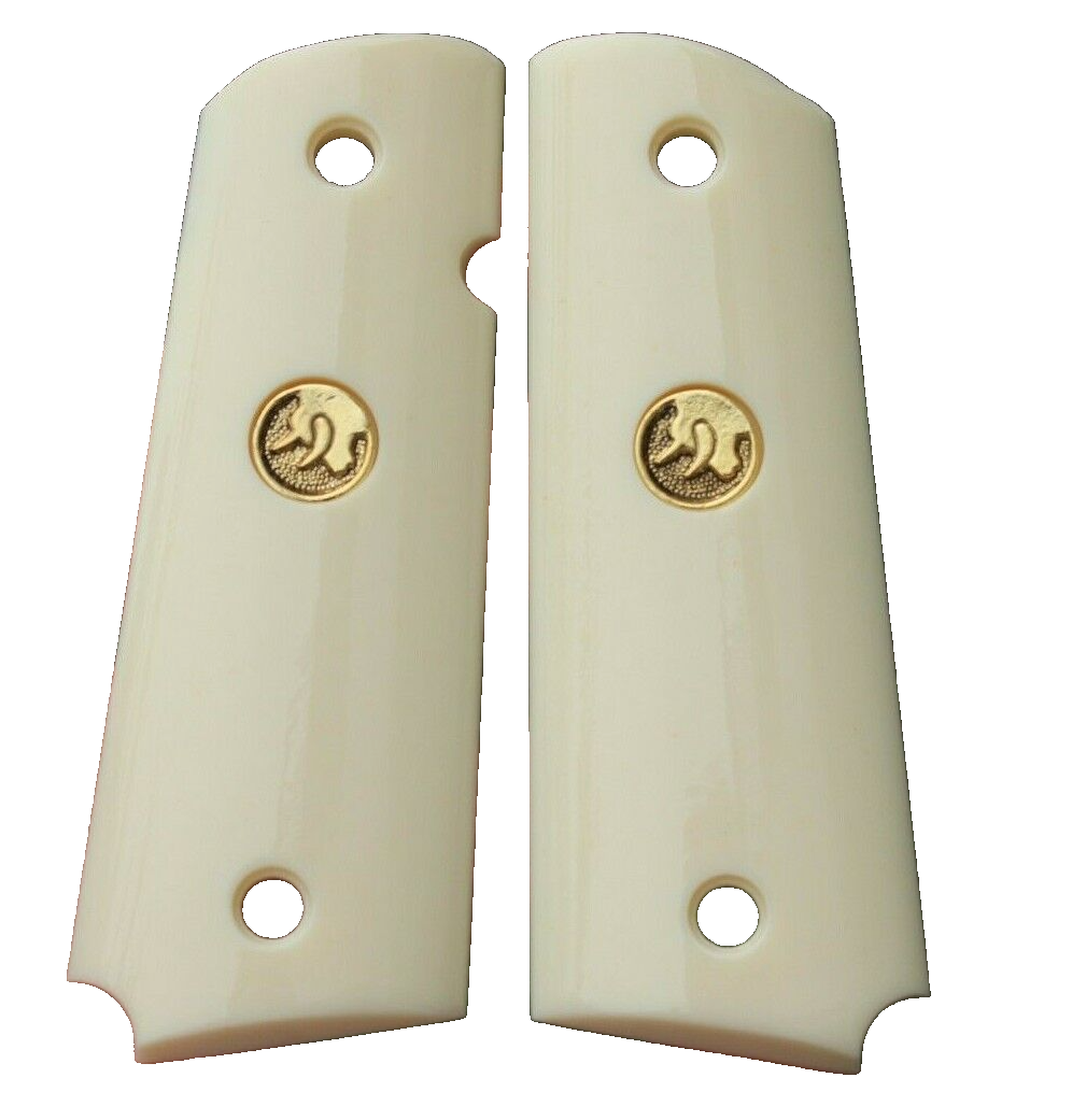 NEW TAURUS PT 1911 FULL SIZE GRIPS IMITATION IVORY CUSTOM GOLD MED