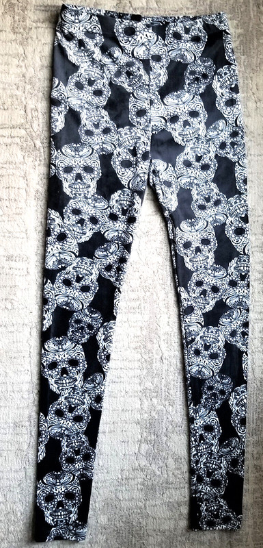 Halloween Skull Leggings Slim Fitness Stretchy Size S