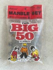VINTAGE 1974 IMPERIAL MARBLE SET BIG 50 BAG NOVELTY TOY RESEALABLE POUCH