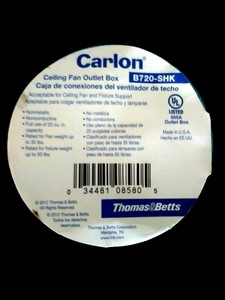 Carlton Ceiling Fan Outlet Support Box B720 Shk Nonmettalic Fan