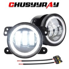 4 Inch Led Fog Lights Halo Driving Lamps For 1991-2011 Kenworth T2000 Truck