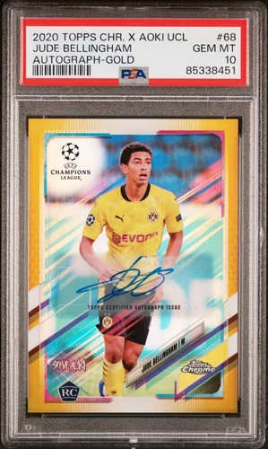 Jude Bellingham RC AUTO 2020-21 Topps Chrome AOKI Gold Refractor /50 PSA 10