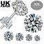 thumbnail 11  - Genuine 925 Sterling Silver Cubic Zirconia Stud Earrings Small Round CZ Set Pack