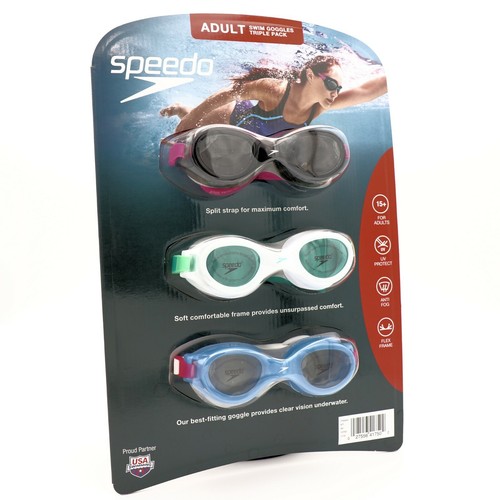 Gafas de baño Speedo para mujeres adultas y niñas (mayores de 15 años) - paquete de 3 - Imagen 2 de 6
