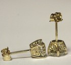 GIA certified 14k yellow gold 1.55ct European round diamond stud earrings  — photo 5