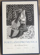 Sherrie Wolf Oregon Signed Ltd Ed Framed Art Print Portland Pro Musica 1985-86
