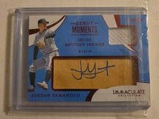 2020 Panini Immaculate Debut Moments Relics 35/49 Jordan Yamamoto Rookie Auto RC