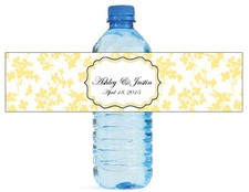 Spring Yellow Wedding anniversary Engagement Party Water Bottle Labels