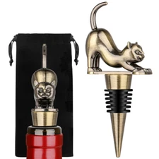 Metal Wine Stopper Cat Design Champagne Saver Bottle Stoppers Bar Club Gadget