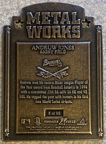 1997 Pinnacle Xpress “Metal Works” Andruw Jones #3 of 20 - Picture 2 of 2