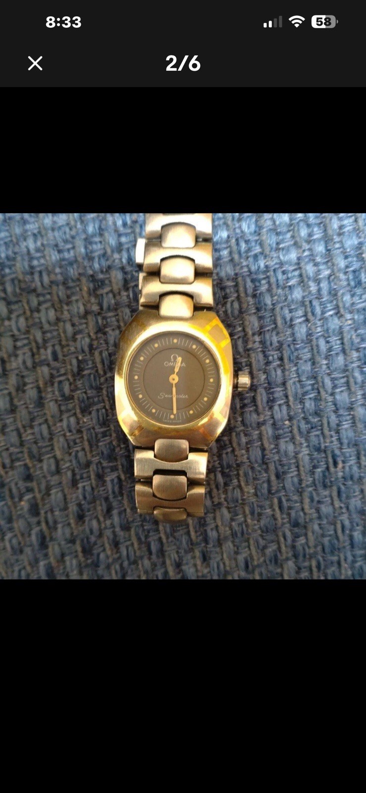 OMEGA K18YG Combi Theta Star Polaris Titanium Quartz Analog Wristwatch Used