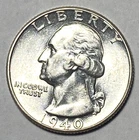 1940-P WASHINGTON QUARTER BU BRILLIANT GEM UNCIRCULATED WITH LUSTER