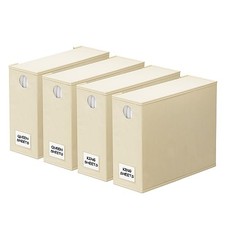 Bed Sheet Organizers and Storage, Foldable Sheet Organizer for 4 Pack Beige