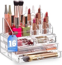 Cosmetic Organizer Acrylic 16 Compartments with 4 Drawers Vanity Storage Box for