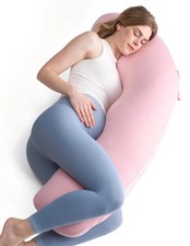 Momcozy Body Pillow for Pregnancy, J Shaped Pregnancy Pillows for Side Sleep...