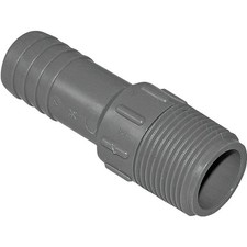 Adaptador de tubería Boshart UPPA-07, 3/4 pulgadas, MPT x inserto, polietileno, gris