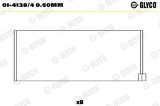 Glyco 01-4138/4 0.50mm Connecting Rod Bearing for ARO,DACIA,DAF,IRAN KHODRO,MAHINDRA,MAHIND