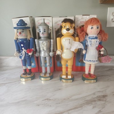 4 Kurt Adler Wizard Of Oz Wood Nutcrackers Tin Man Dorothy Toto Lion Scarecrow