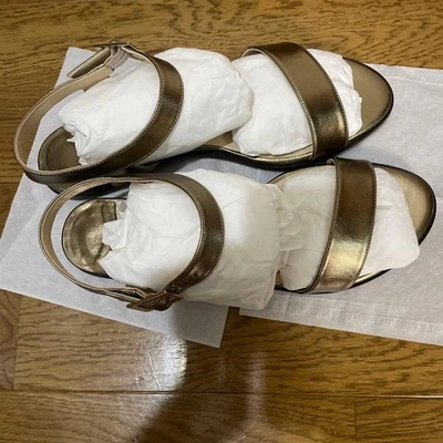 JIMMY CHOO Sandales À Bride Mules Escarpins Femme Taille 38 1/2 Or Authentique - Photo 1/4