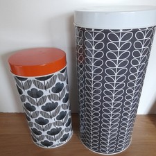 ORLA KIELY X 2 STORAGE RETRO TINS  COLLECTABLE 