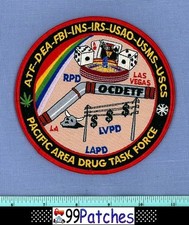 PACIFIC AREA DRUG TASK FORCE OCDETF DEA FBI Shoulder Patch COW SKULL NV CA 7M