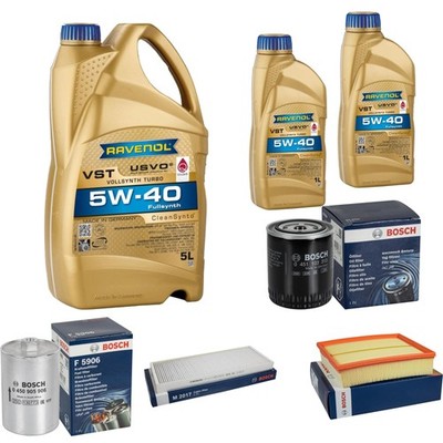 Inspektionspaket 7L RAVENOL 5W-40 für Audi A4 Avant S4 quattro 2.8 2.4 VW