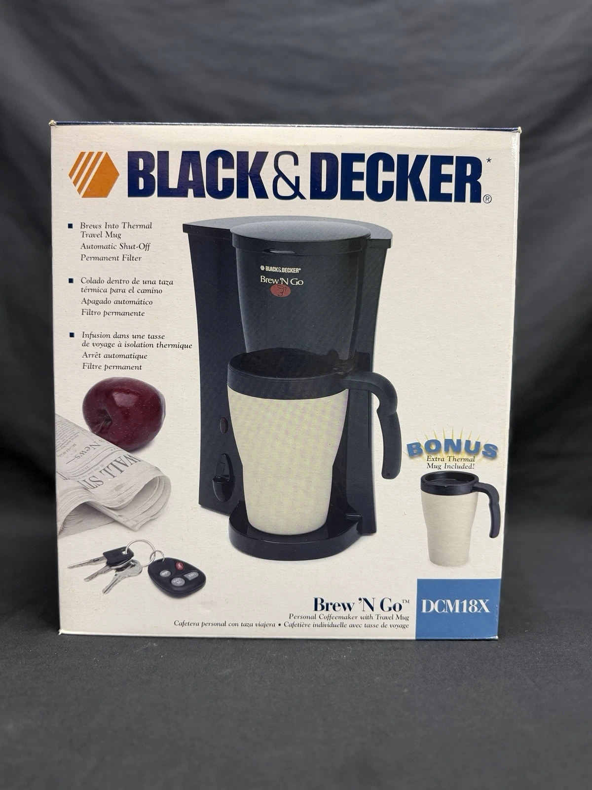 Black & Decker Brew N Go DCM18X Coffee Maker W/ Bonus Thermal Mug New