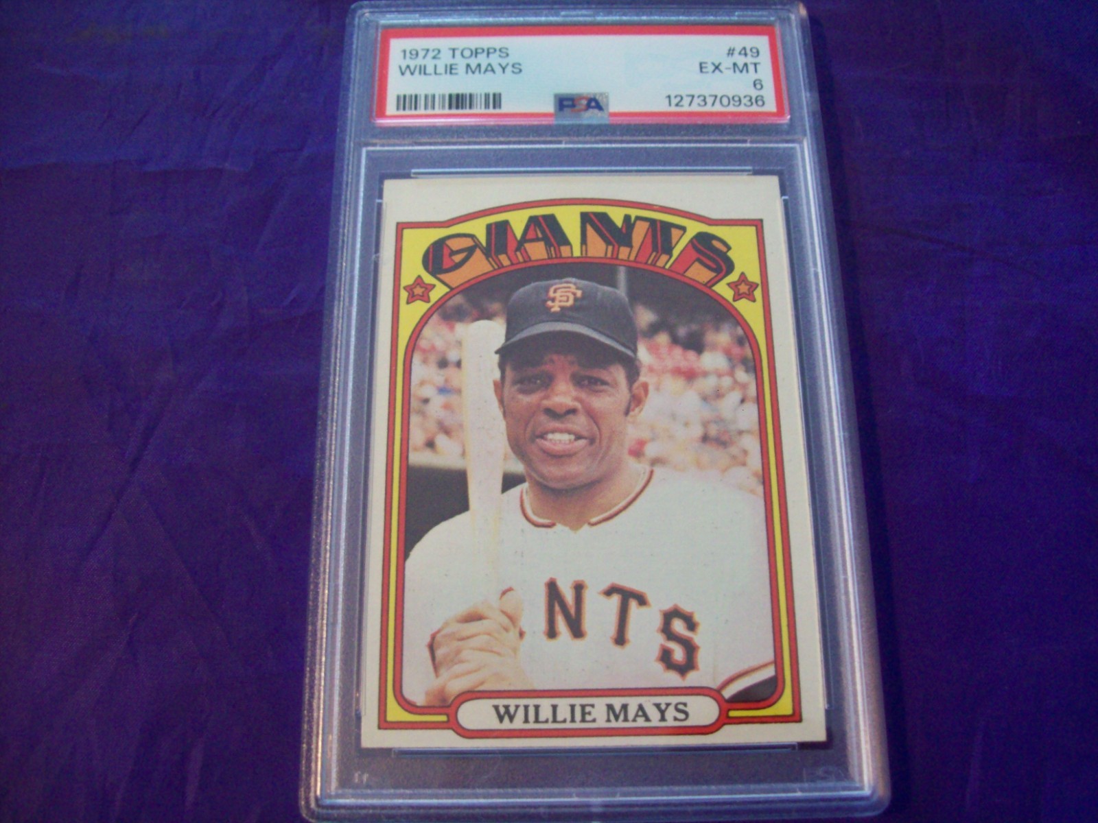 1972 TOPPS #49 WILLIE MAYS PSA 6