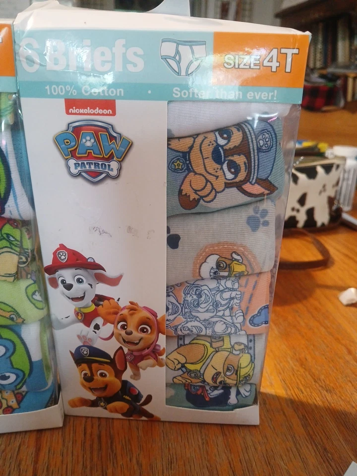 Mutant Ninga Turtles,Paw Patrol  Boys Briefs 100% Cotton 4T  (2 Packs) - Image 3 of 4