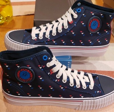 PF Flyers Rolland Berry PM14OH7B Navy Men's Canvas High-Top Sneakers Size 9