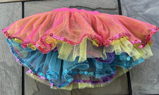 EUC Build A Bear Workshop Reversible Rainbow Tutu with Sequins
