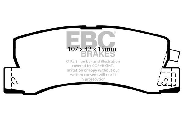 Brake Pad Set For Disc Brake Rear Fits Toyota Avensis Camry EBC Brakes DP4628R