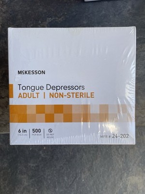 Lot Of 2500 McKesson Tongue Depression Adult 6  MFG#24-202