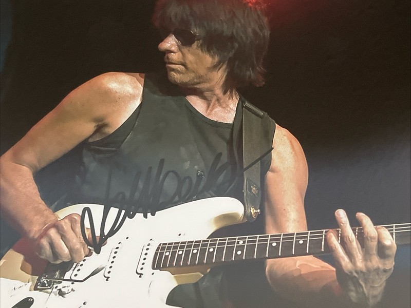 Jeff Beck Signed Autographed 8x11.5 Photo Fully Framed Rock Guitar Legend