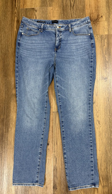 Talbots Straight Leg Jeans Cardinal Wash Blue Womens 14W