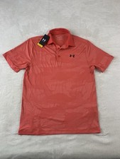 NWT Under Armour UA Playoff Camo Jacquard Men's Polo in Atomic Red size Medium