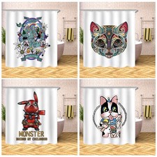 Cute Cartoon Waterproof Shower Curtain Sets Bath Decor Curtain Children Gift 70"