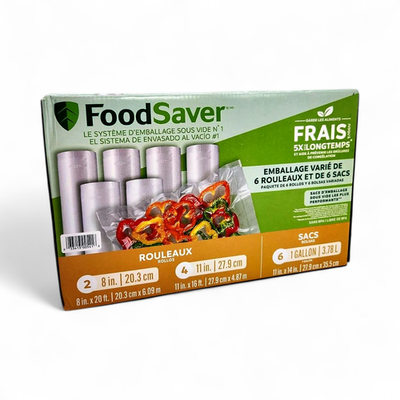 FoodSaver Vacuum Seal Variety Pack, 6 Rolls + 6 Bags | eBay